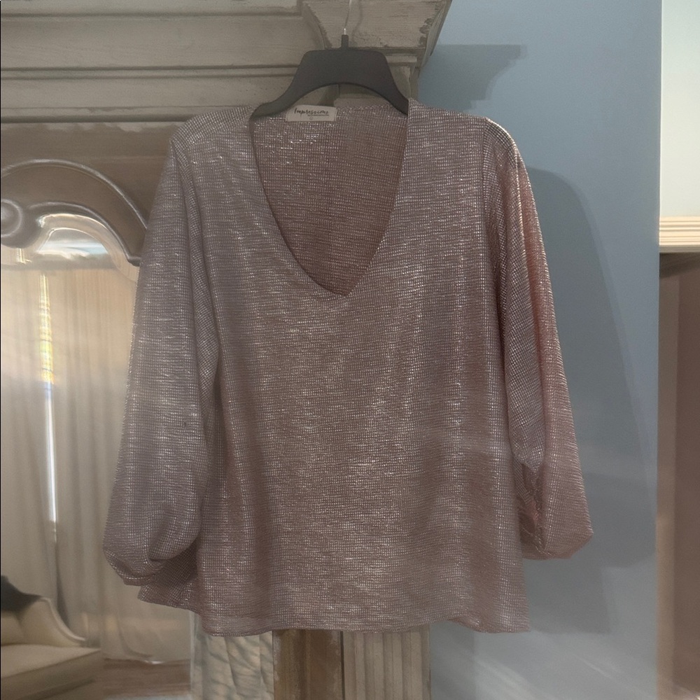 Shimmery pale pink Long Sleeve Top
